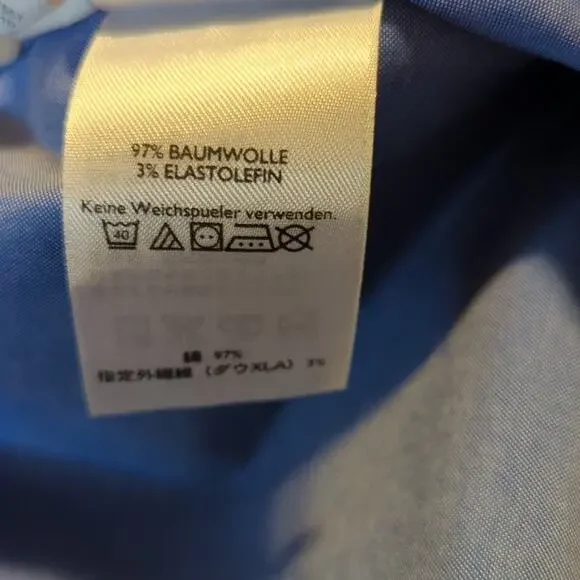 Eddie Bauer Blue Cotton Stretch Wrinkle Resistant Button Down Shirt Women's Sz M - Picture 8 of 8